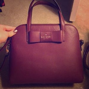 Kate Spade burgundy bow satchel